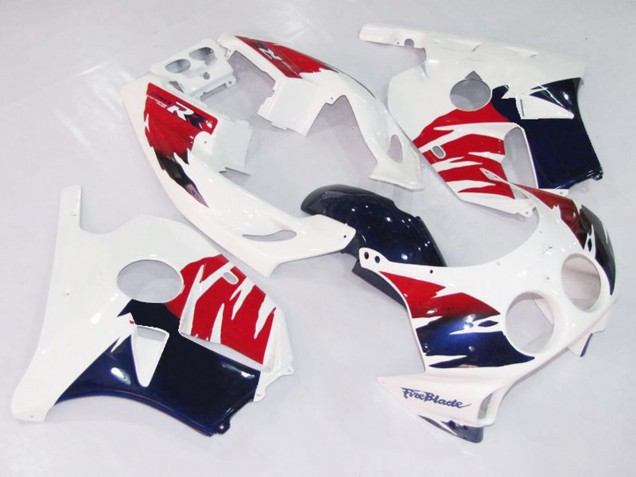 1990-1998 Weiß Rot & Blau Honda CBR250RR Motorrad Verkleidung 1990-1998 Weiß Rot & Blau Honda CBR250RR Motorrad Verkleidung