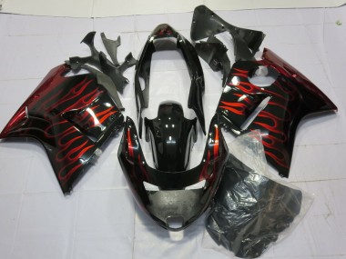 1996-2007 Rot Glänzend Flamme Honda CBR1100XX Motorrad Verkleidung