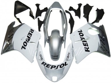 1996-2007 Silberweiß Repsol Honda CBR1100XX Motorrad Verkleidung