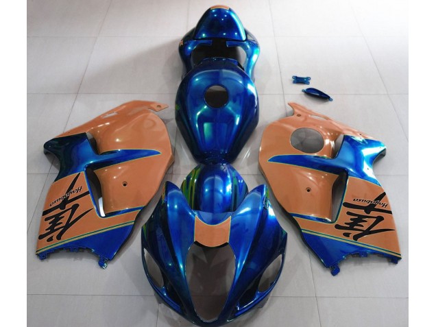 1997-2007 Glänzend Blau & Braun Suzuki GSXR 1300 Motorrad Verkleidung 1997-2007 Glänzend Blau & Braun Suzuki GSXR 1300 Motorrad Verkleidung