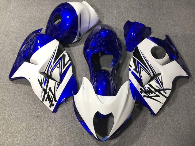 1997-2007 Glänzend Weiß & Blau Suzuki GSXR 1300 Motorrad Verkleidung