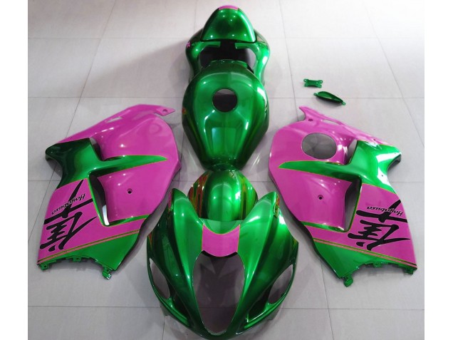 1997-2007 Glänzend Grün & Pink Suzuki GSXR 1300 Motorrad Verkleidung 1997-2007 Glänzend Grün & Pink Suzuki GSXR 1300 Motorrad Verkleidung