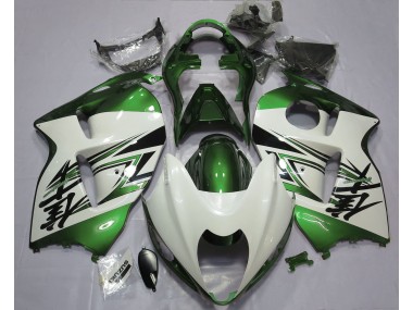 1997-2007 Glänzend Weiß & Grün Suzuki GSXR 1300 Motorrad Verkleidung