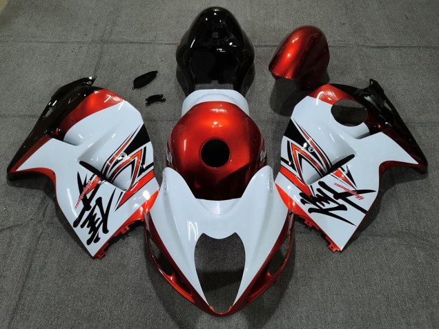 1997-2007 Glänzend Weiß & Orange Suzuki GSXR 1300 Motorrad Verkleidung 1997-2007 Glänzend Weiß & Orange Suzuki GSXR 1300 Motorrad Verkleidung