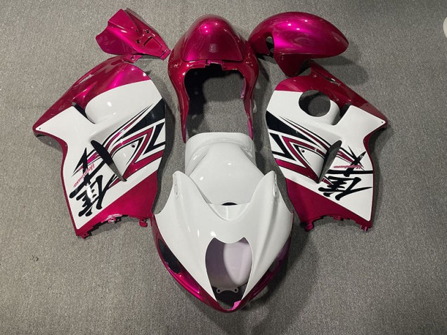 1997-2007 Glänzend Weiß & Pink Suzuki GSXR 1300 Motorrad Verkleidung 1997-2007 Glänzend Weiß & Pink Suzuki GSXR 1300 Motorrad Verkleidung