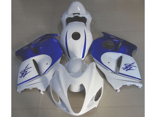 1997-2007 Glänzend Weiß & Tiefblau Suzuki GSXR 1300 Motorrad Verkleidung 1997-2007 Glänzend Weiß & Tiefblau Suzuki GSXR 1300 Motorrad Verkleidung