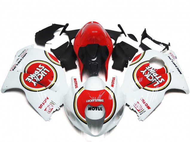 1997-2007 Rot Lucky Strike Stil Suzuki GSXR 1300 Motorrad Verkleidung 1997-2007 Rot Lucky Strike Stil Suzuki GSXR 1300 Motorrad Verkleidung