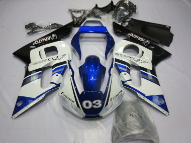 1998-2002 Blauweiß 03 Yamaha R6 Motorrad Verkleidung