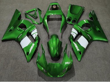 1998-2002 Dunkelgrün & Weiß Yamaha R6 Motorrad Verkleidung