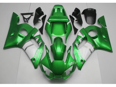 1998-2002 Grün-Weiß Yamaha R6 Motorrad Verkleidung