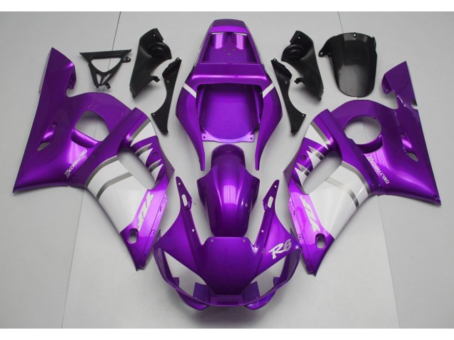 1998-2002 Lila-Weiß Yamaha R6 Motorrad Verkleidung 1998-2002 Lila-Weiß Yamaha R6 Motorrad Verkleidung