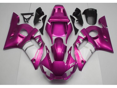1998-2002 Rosa & Weiß Yamaha R6 Motorrad Verkleidung