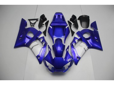 1998-2002 Silber Weiß & Blau Yamaha R6 Motorrad Verkleidung