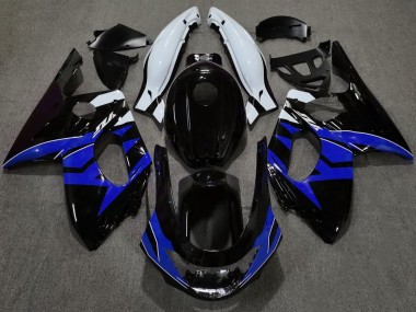 1998-2007 Glänzendes Schwarzblau & Weiß Yamaha YZF600 Motorrad Verkleidung