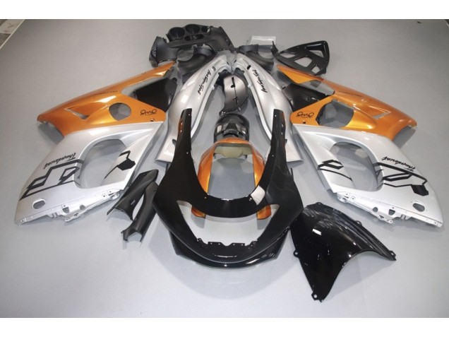 1998-2007 Orange Glänzend Silber & Schwarz Yamaha YZF600 Motorrad Verkleidung 1998-2007 Orange Glänzend Silber & Schwarz Yamaha YZF600 Motorrad Verkleidung
