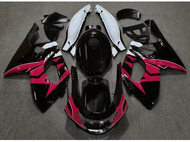 1998-2007 Schwarz Rot Glänzend & Weiß Yamaha YZF600 Motorrad Verkleidung