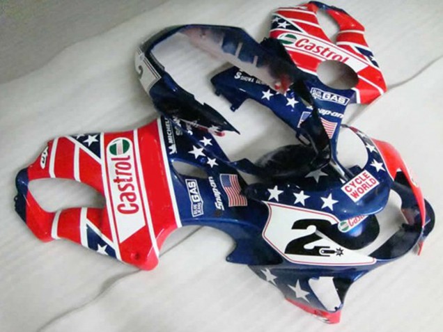 1999-2000 Rot Castrol Honda CBR600 F4 Motorrad Verkleidung 1999-2000 Rot Castrol Honda CBR600 F4 Motorrad Verkleidung