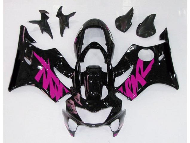 1999-2000 Schwarz Glänzend & Pink Honda CBR600 F4 Motorrad Verkleidung