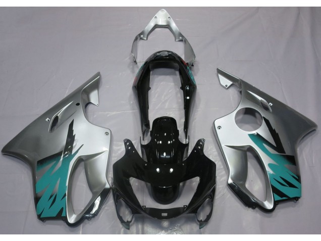 1999-2000 Silber Glänzend & Blaugrün Honda CBR600 F4 Motorrad Verkleidung 1999-2000 Silber Glänzend & Blaugrün Honda CBR600 F4 Motorrad Verkleidung