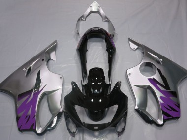 1999-2000 Silber Glänzend & Lila Honda CBR600 F4 Motorrad Verkleidung