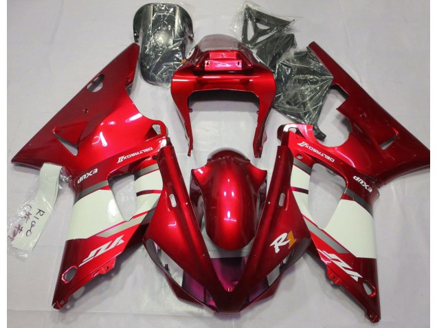 2000-2001 Feuerrot & Weiß Yamaha R1 Motorrad Verkleidung