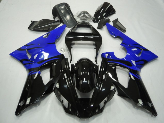 2000-2001 Schwarz Flamme & Blau Yamaha R1 Motorrad Verkleidung 2000-2001 Schwarz Flamme & Blau Yamaha R1 Motorrad Verkleidung