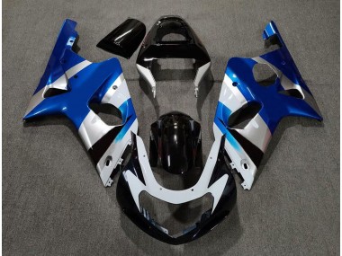 2000-2002 Blau Glänzend & Silber OEM Suzuki GSXR 1000 Motorrad Verkleidung