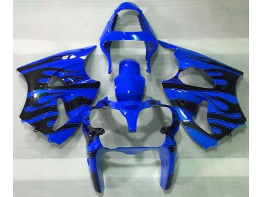 2000-2002 Blau & Schwarz Flamme Kawasaki ZX6R Motorrad Verkleidung