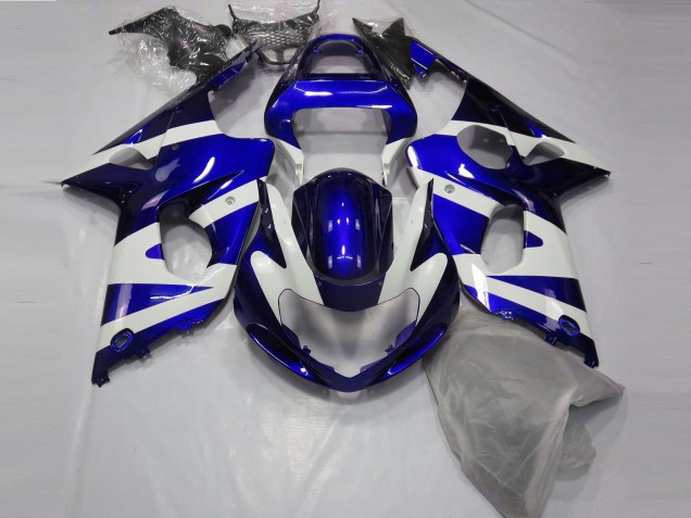 2000-2002 Glänzend Blau & Weiß Suzuki GSXR 1000 Motorrad Verkleidung 2000-2002 Glänzend Blau & Weiß Suzuki GSXR 1000 Motorrad Verkleidung