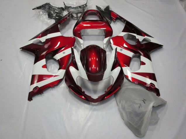 2000-2002 Tiefrot & Weiß Suzuki GSXR 1000 Motorrad Verkleidung