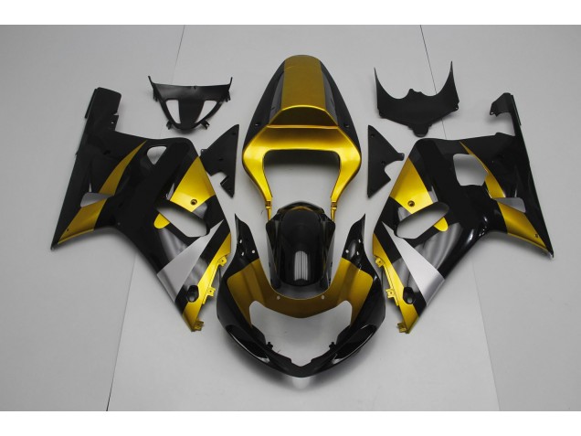2001-2003 Glänzendes Schwarz & Gold Suzuki GSXR 600-750 Motorrad Verkleidung 2001-2003 Glänzendes Schwarz & Gold Suzuki GSXR 600-750 Motorrad Verkleidung