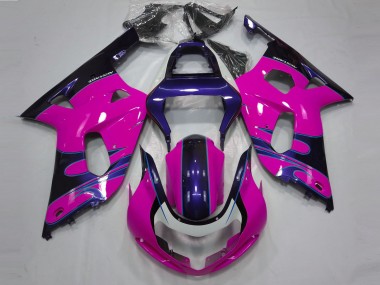 2001-2003 Glanzrosa & Blau Suzuki GSXR 600-750 Motorrad Verkleidung