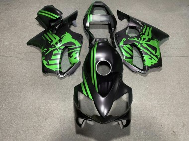 2001-2003 Matt Schwarzer & Grüner Totenkopf Honda CBR600 F4i Motorrad Verkleidung