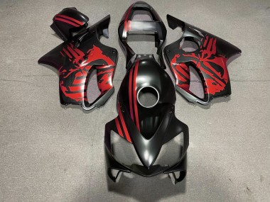 2001-2003 Matt Schwarzer & Rot Totenkopf Honda CBR600 F4i Motorrad Verkleidung