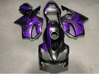 2001-2003 Matt Schwarzer & Violetter Totenkopf Honda CBR600 F4i Motorrad Verkleidung