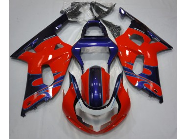 2001-2003 Rot Glänzend & Blau Suzuki GSXR 600-750 Motorrad Verkleidung