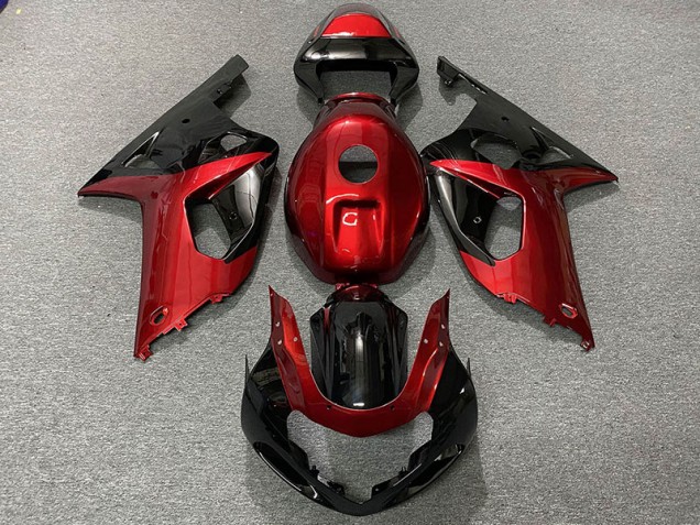 2001-2003 Rot Glänzend & Schwarz Suzuki GSXR 600-750 Motorrad Verkleidung 2001-2003 Rot Glänzend & Schwarz Suzuki GSXR 600-750 Motorrad Verkleidung