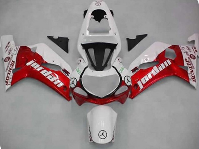 2001-2003 Rot Jordan Suzuki GSXR 600-750 Motorrad Verkleidung 2001-2003 Rot Jordan Suzuki GSXR 600-750 Motorrad Verkleidung