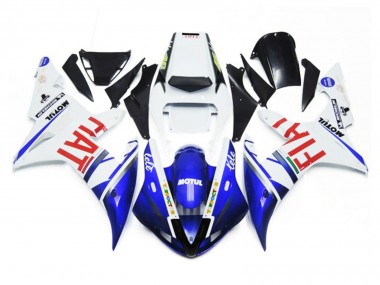 2002-2003 Glänzend Weiß & Blau Fiat Yamaha R1 Motorrad Verkleidung