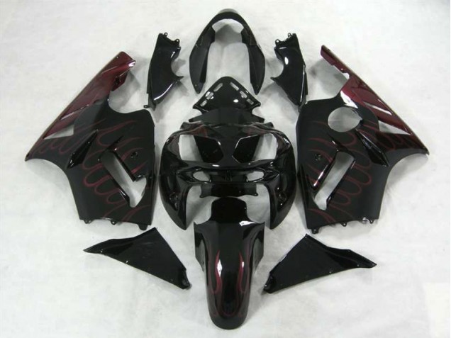 2002-2005 Burgunderrot Flame Kawasaki ZX12R Motorrad Verkleidung 2002-2005 Burgunderrot Flame Kawasaki ZX12R Motorrad Verkleidung