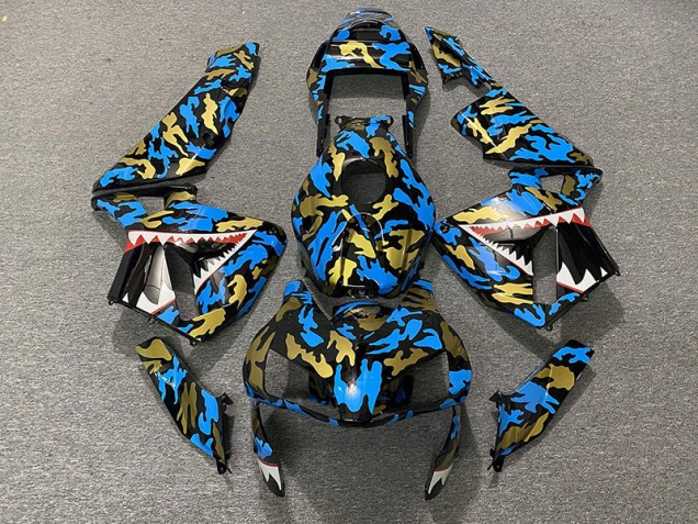 2003-2004 Blau & Gold Camo Honda CBR600RR Motorrad Verkleidung 2003-2004 Blau & Gold Camo Honda CBR600RR Motorrad Verkleidung