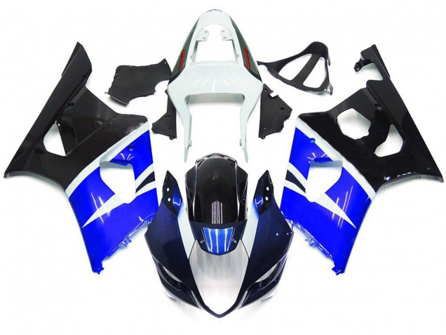 2003-2004 Blau & Schwarz Glänzend Custom Stil Suzuki GSXR 1000 Motorrad Verkleidung