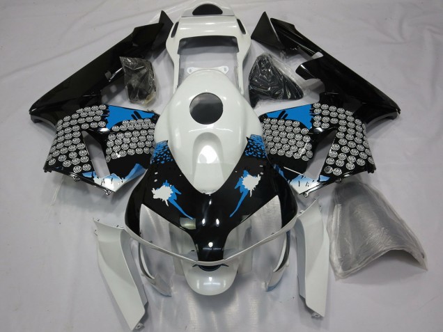 2003-2004 Blaue Weiße & Schwarze Spritzer Honda CBR600RR Motorrad Verkleidung