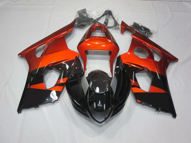 2003-2004 Gebranntes Orange & Schwarz Suzuki GSXR 1000 Motorrad Verkleidung 2003-2004 Gebranntes Orange & Schwarz Suzuki GSXR 1000 Motorrad Verkleidung