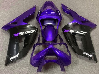 2003-2004 Glanz Lila & Schwarz Kawasaki ZX6R Motorrad Verkleidung