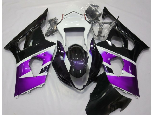 2003-2004 Glanz Lila & Weiß Suzuki GSXR 1000 Motorrad Verkleidung 2003-2004 Glanz Lila & Weiß Suzuki GSXR 1000 Motorrad Verkleidung