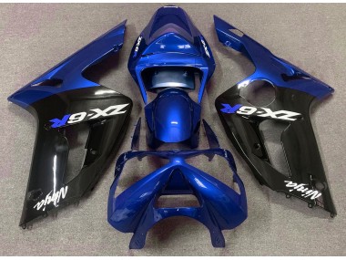 2003-2004 Glänzend Blau & Schwarz Kawasaki ZX6R Motorrad Verkleidung