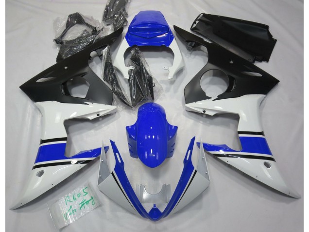2003-2004 Glänzend Weiß & Blau Yamaha R6 Motorrad Verkleidung