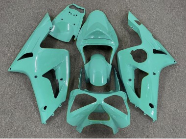 2003-2004 Glänzend Cyan Plain Kawasaki ZX6R Motorrad Verkleidung