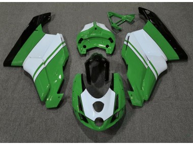 2003-2004 Glänzend Grün & Weiß Ducati 749 999 Motorrad Verkleidung
